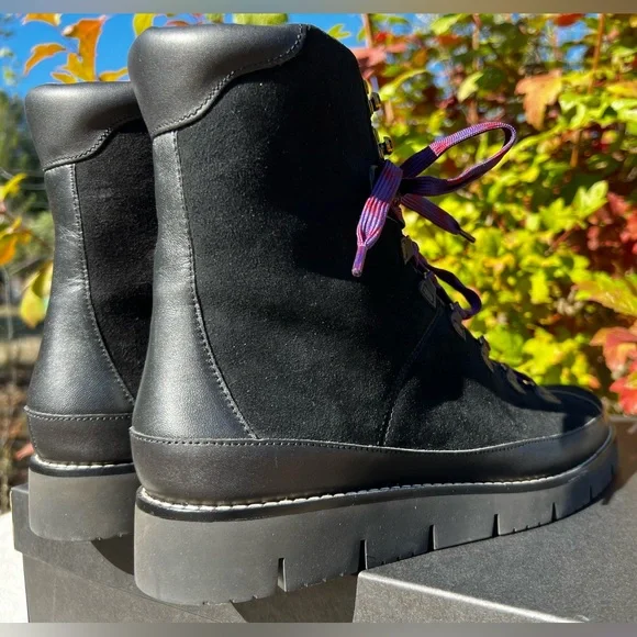 🍁JCREW NEW! Elsa Black Suede Lace Up Boots Sz 9 - Picture 7 of 12